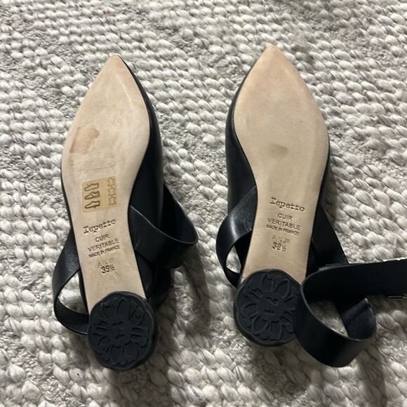 Repetto Black Ankle Strap Flats - Picture 6 of 9